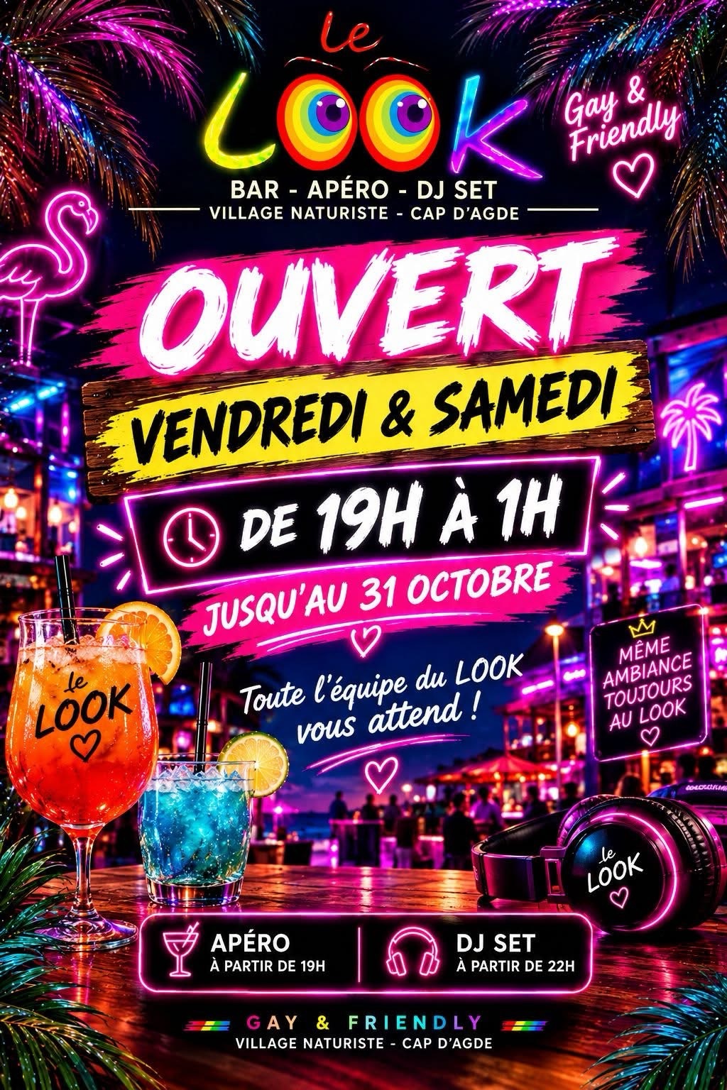 Affiche Ouvert Vendredi & Samedi : Apéro & DJ Set