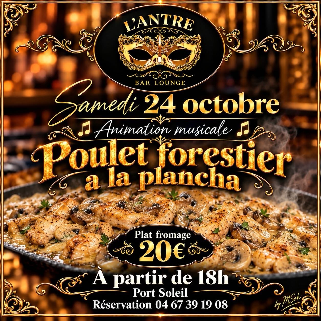 Affiche Poulet Forestier à la Plancha